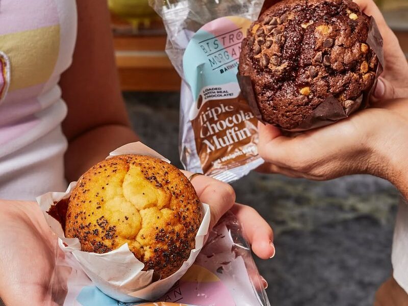 Bistro Morgan Orange & Poppy Seed and Triple Chocolate muffins with their packs